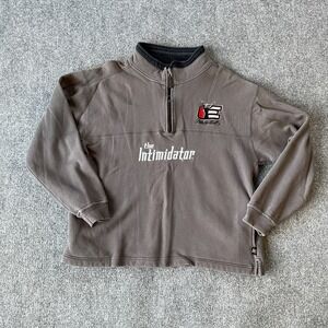 Dale Earnhardt Jacket Mens Large Grey Fleece PullOver Sweater Intimidator VTG